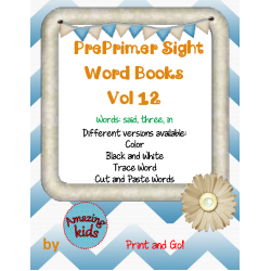 Preprimer Sight Word Books Vol 12